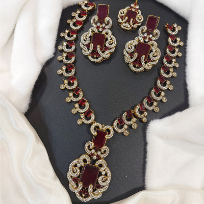 Ambani Mala With Earrings and Maang Tika (DHANI-04)