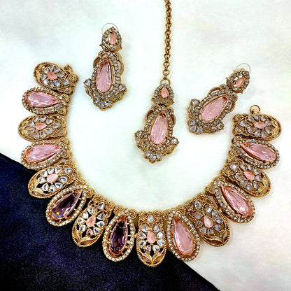 Necklace Set with Earrings and Tikka, Delicate Adornment of the Artisan