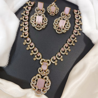 Ambani Mala With Earrings and Maang Tika (DHANI-04)