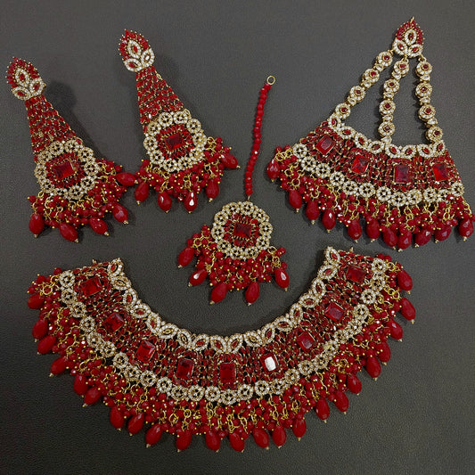Bridal Set With Earring Maag Tika And Jhumar, (FN0053)